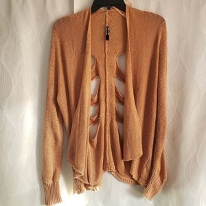 Ark & Co Knit Long Sleeve Draped Open Front Cardigan Sweater